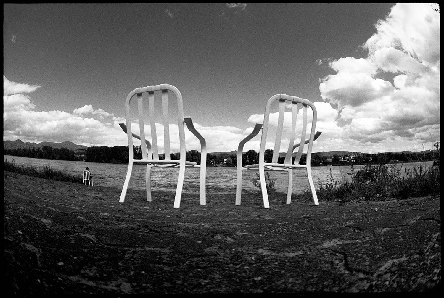 Logenplätze - Rheinromantik, eine Fotoserie von Dan Hummel, Schwarzweißfotos